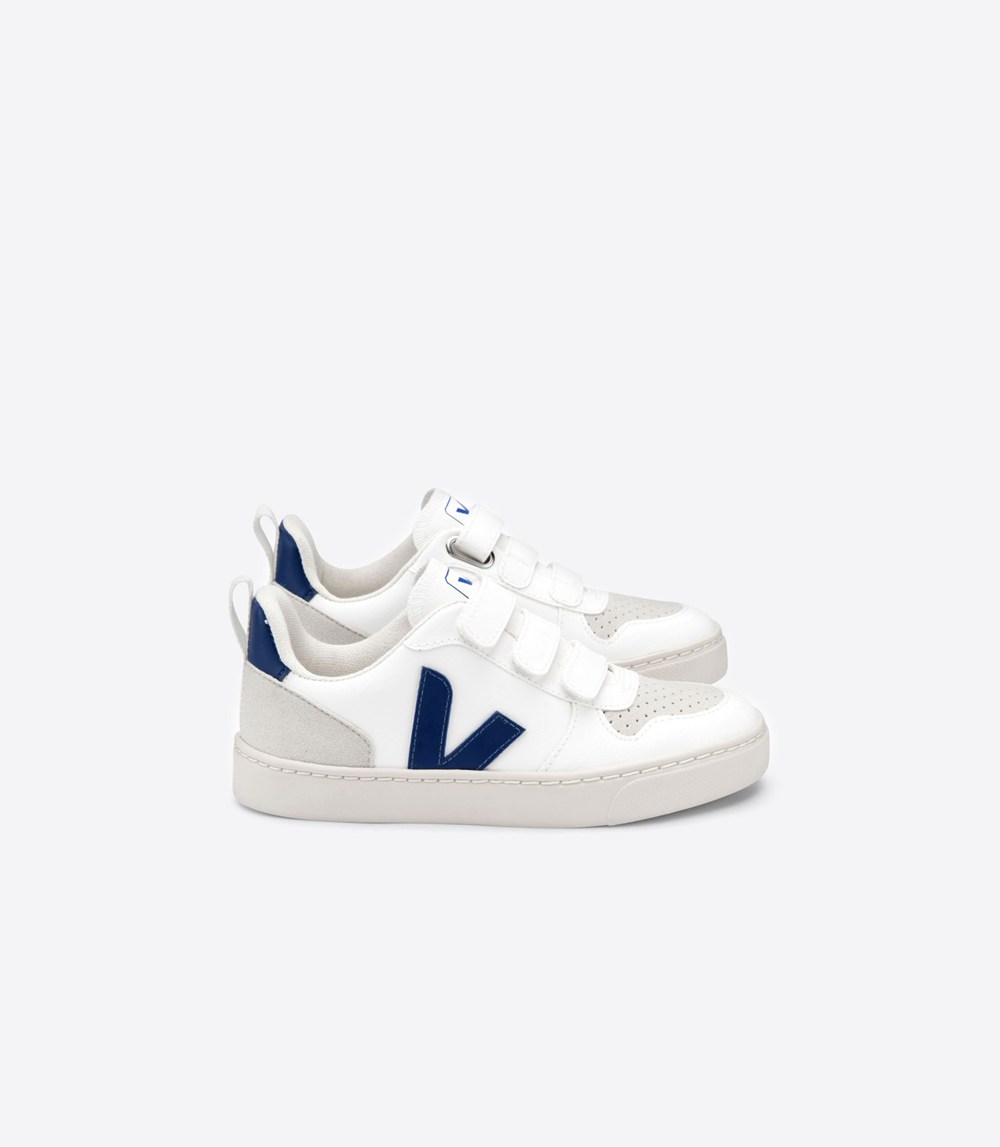 Veja Sneakers Barn - V-10 Velcro Cwl - Vita/Blå - 978531-ZKA